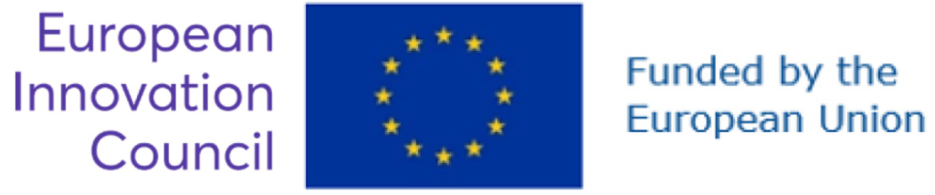 EU Logo with European Innovation Council and Funded by European Union lettering