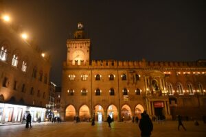 Stonebuilding in Bologna at night