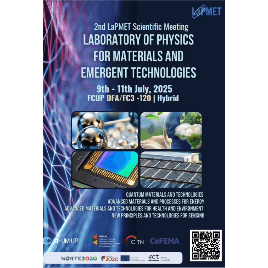 Flyer of the 2nd LaPMET Scientific Meeting. Laboratory of Physics for Materials and emergent technologies. 9th - 11th July, 2025