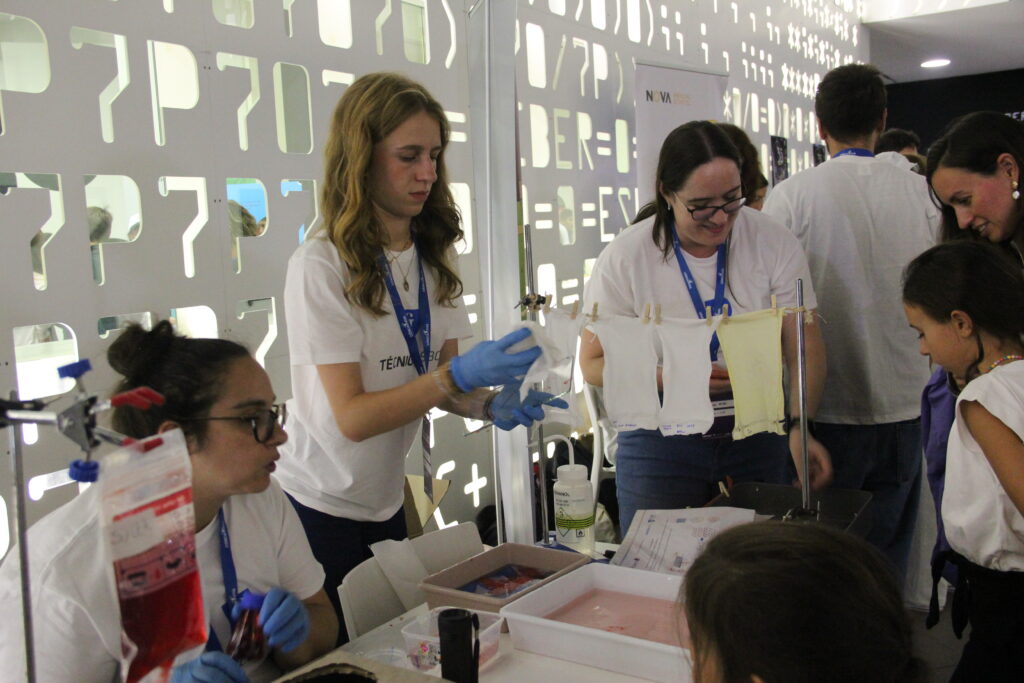 Team Members showing how sheets are dried