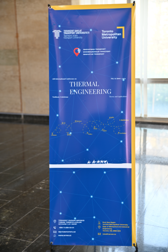 Poster of Thermal Engineering Conference ICTEA 2024 in blue with white writing